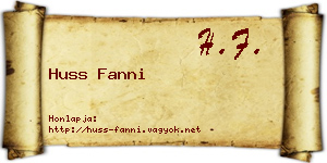 Huss Fanni névjegykártya